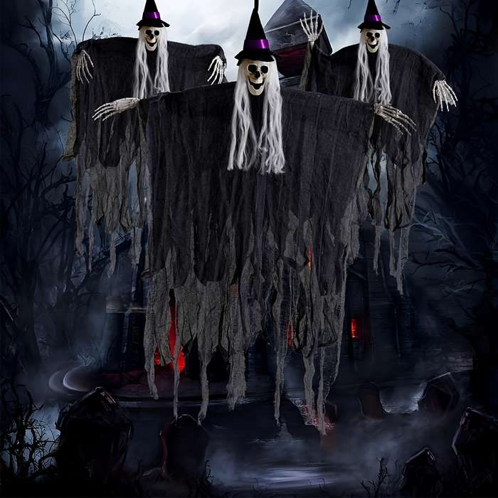 Halloween Decorations Style 3 Pack Black, Purple And White