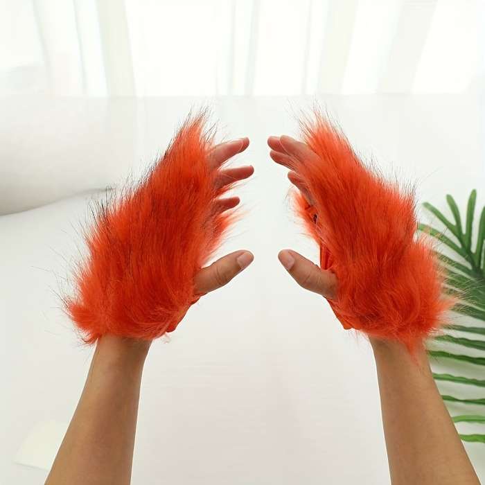 Winter Gloves Color Orange Color