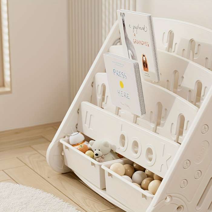 Storage And Organizationcolor Khaki Model 4 Tier Bookshelf