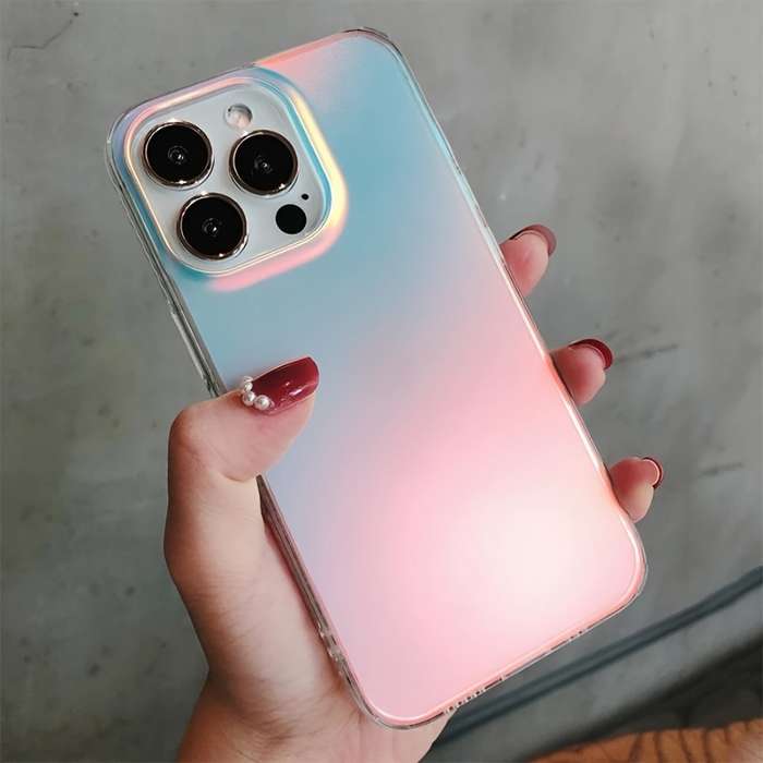 1Pc Mixed Color  For iPhone 16 Pro Stylish Laser Matte Phone Case