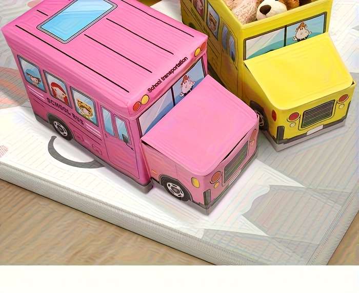Storage And Organizationcolor Pink School Bus Front Storage Bench