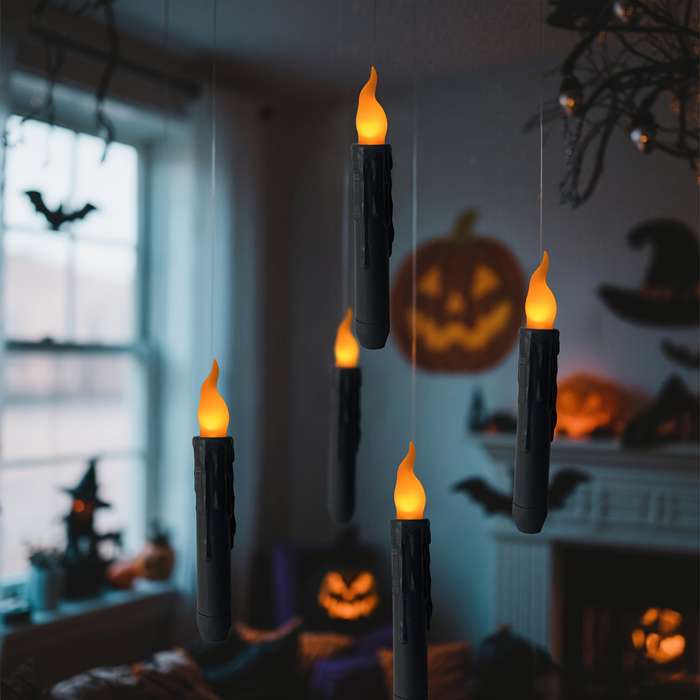 Halloween Decorations Items Black Shell Orange Light