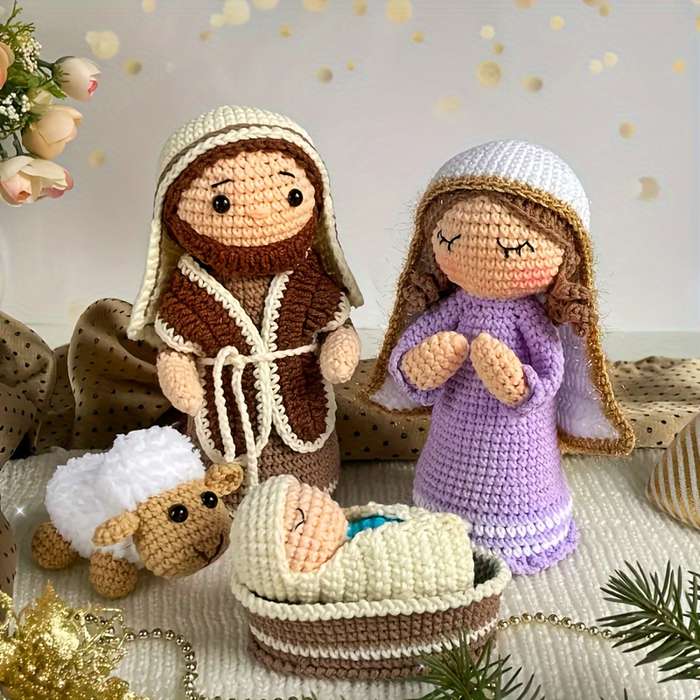 Toy Doll Items Nativity, Mary, Sheep [Set of 4]
