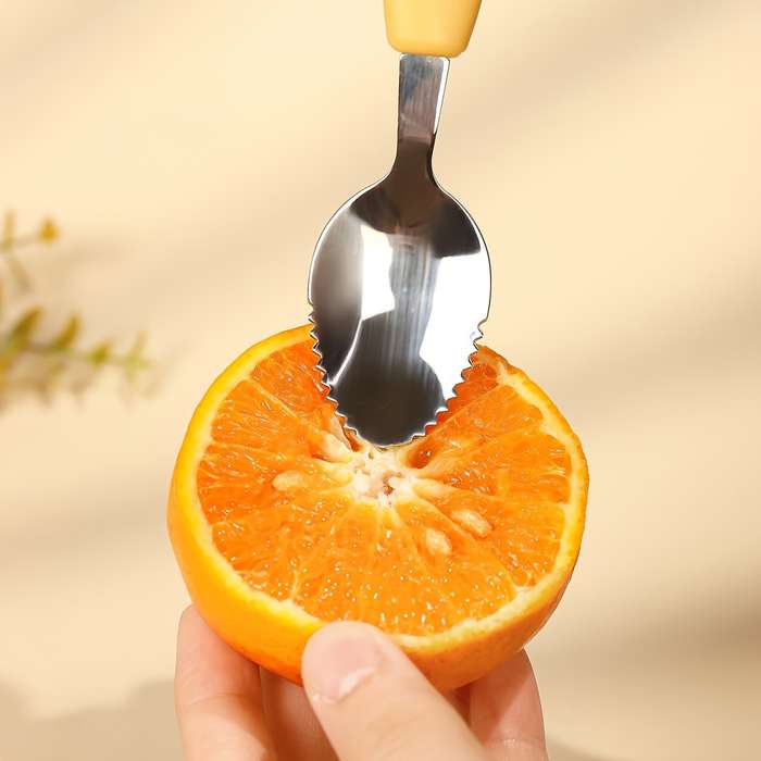 1pc 2in1 Youngsters Feeding Spoon Silicone Stainless Steel Perfect for Youngsters Youngs