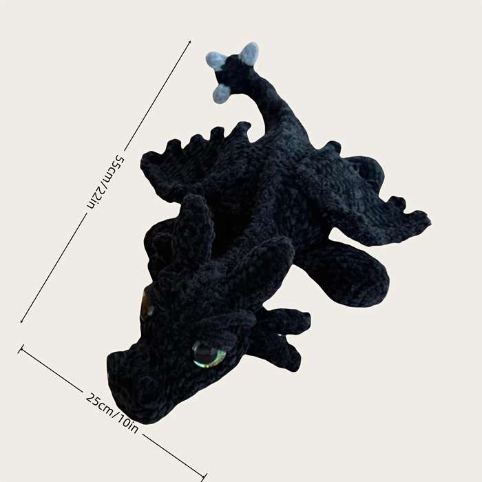 Toy Dolls Style Black Ice Sliky Fiber Fabric Dragon