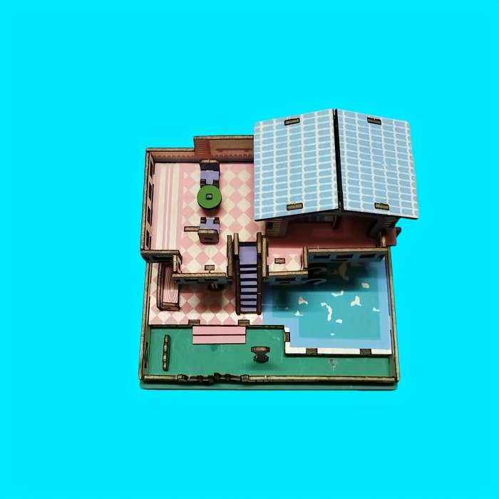 Building Toy Architectural Model Toy Set Style Seaside Villa