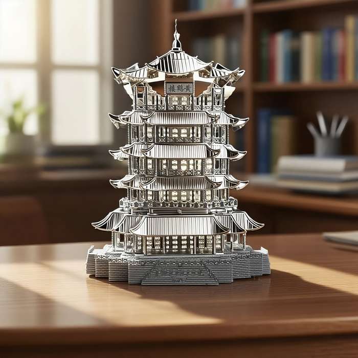 Building Toy Architectural Model Toy Set Items Yellow Crane Tower