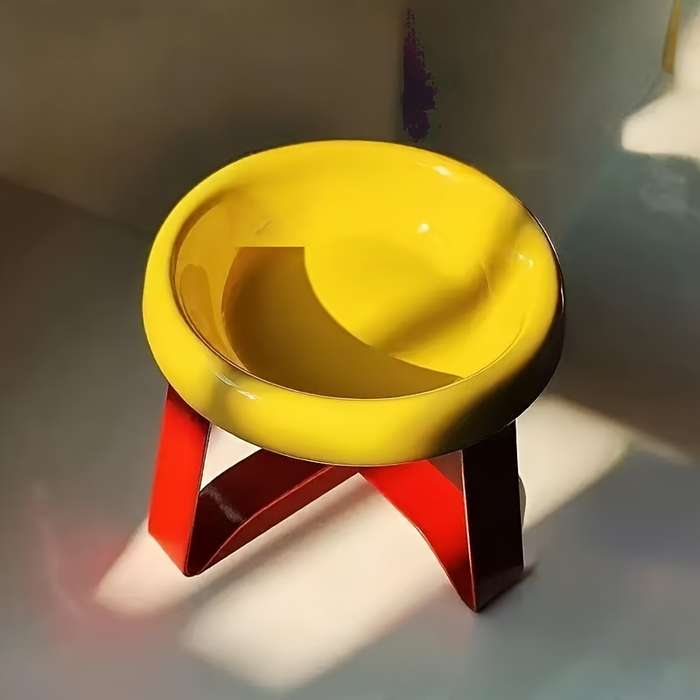 Pet supplies color Yellow Bowl  Add  Red Rack