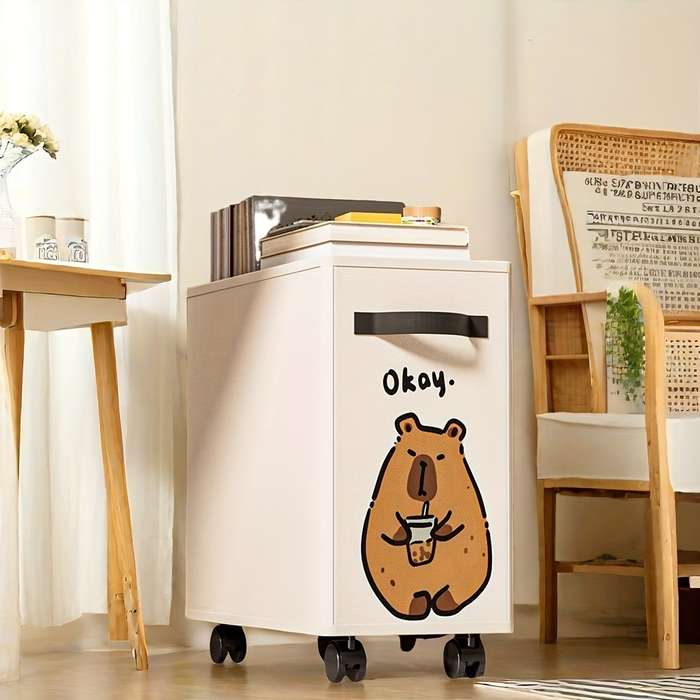 Storage And Organizationcolor Festive Pink Cat | Under Desk Movable Storage