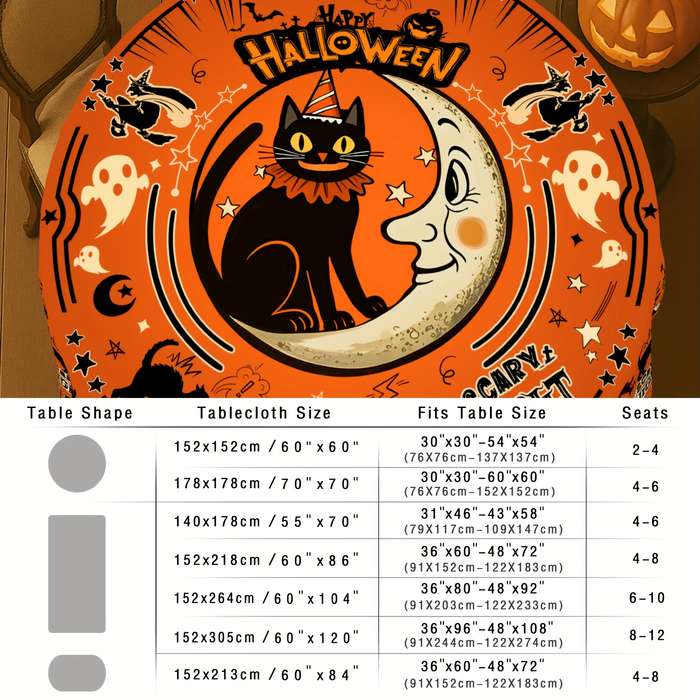 Halloween tablecloth decoration size Round 60in 152cm