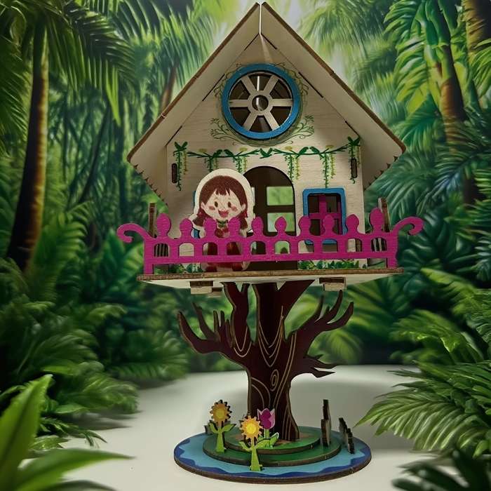 Building Toy Architectural Model Toy Set Model Colorful Princess Tree House