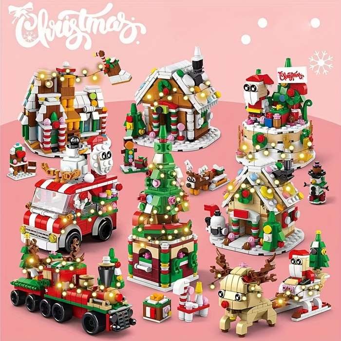 Building Toy Architectural Model Toy Set Style Christmas Train