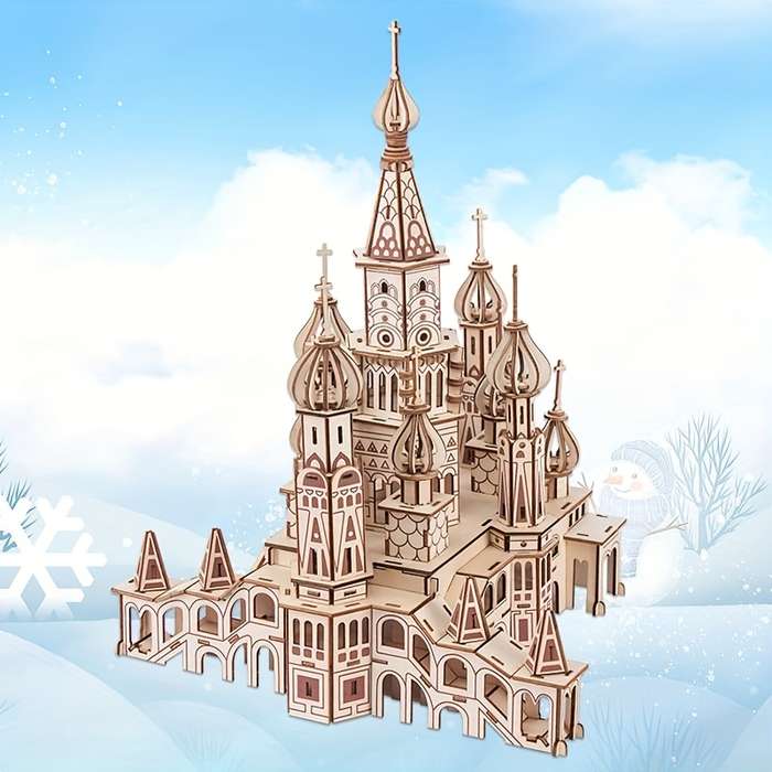 Building Toy Architectural Model Toy Set Items 3D Wooden Jigsaw Puzzle