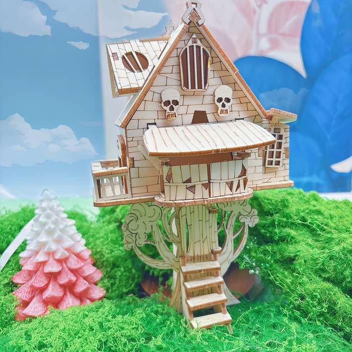 Building Toy Architectural Model Toy Set Color Jianmu  Horror Tree House