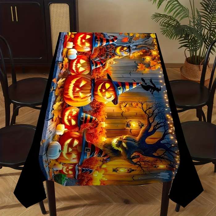 Halloween tablecloth decoration size 55.1 x 70.8in or 140 x 180cm