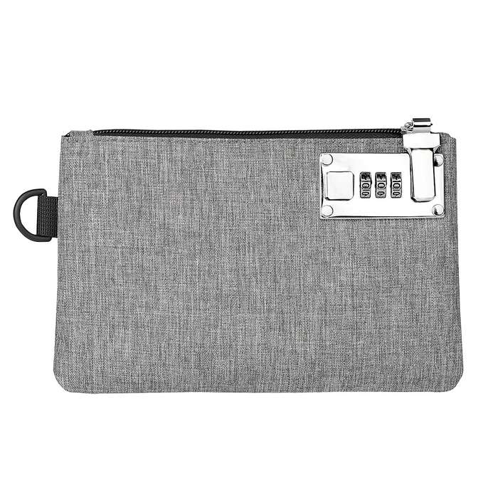 1pc Vintage Style Polyester Multifunctional Card Holder with Lock Men'S Pocket Coin Purse Cas