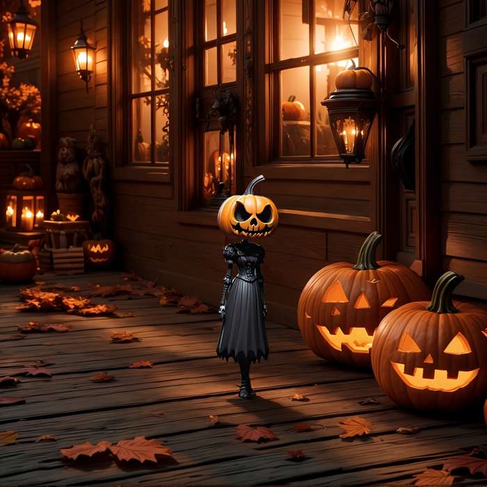Halloween Decorations Style Halloween Pumpkin Man Statue