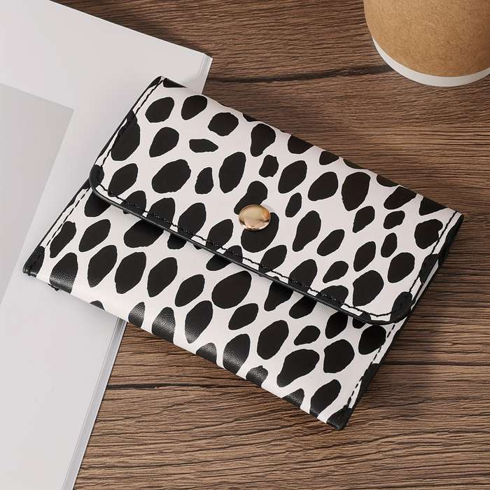 1pc Simple Stylish Animal Print Coin Wallet High-Quality Ultra-Thin Women's Magnetic Buckle Cred
