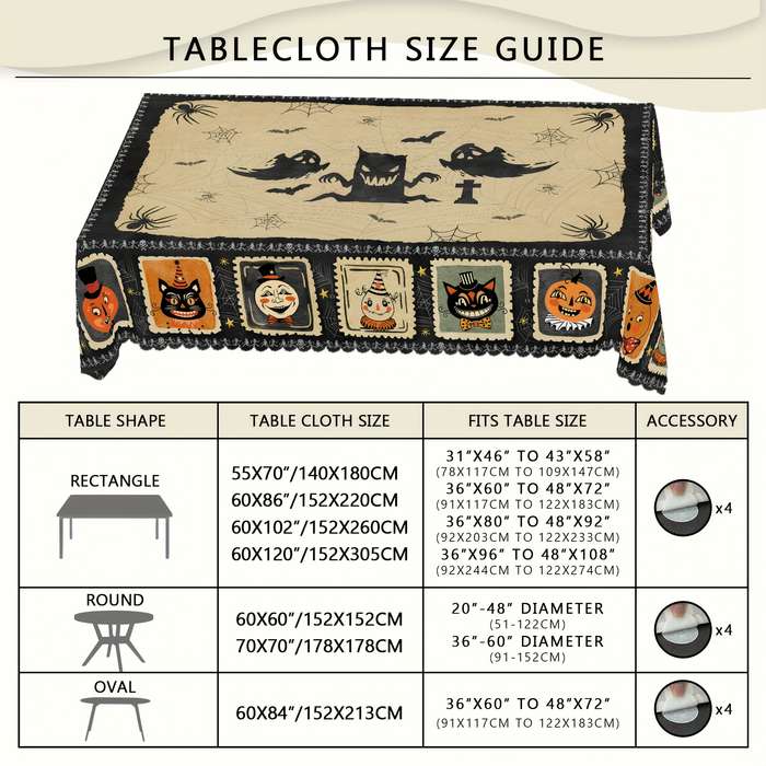 Halloween tablecloth decoration size Round 152.4152.4cm