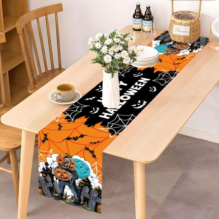 Halloween tablecloth decoration size 180cm x 35cm material Polyester