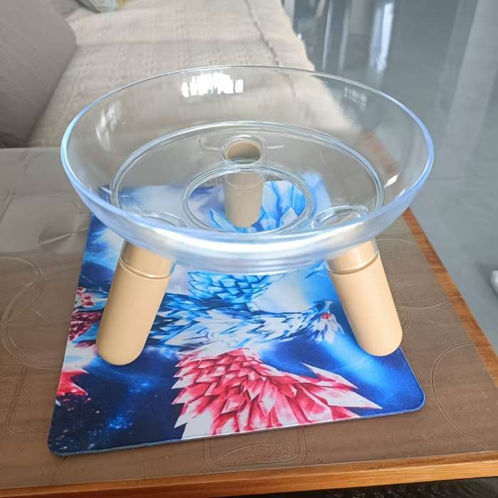 Pet Supplies Color Transparent Bowl  Add   Light Color Shelf  The Bowl Can Be Disassembled By Itself