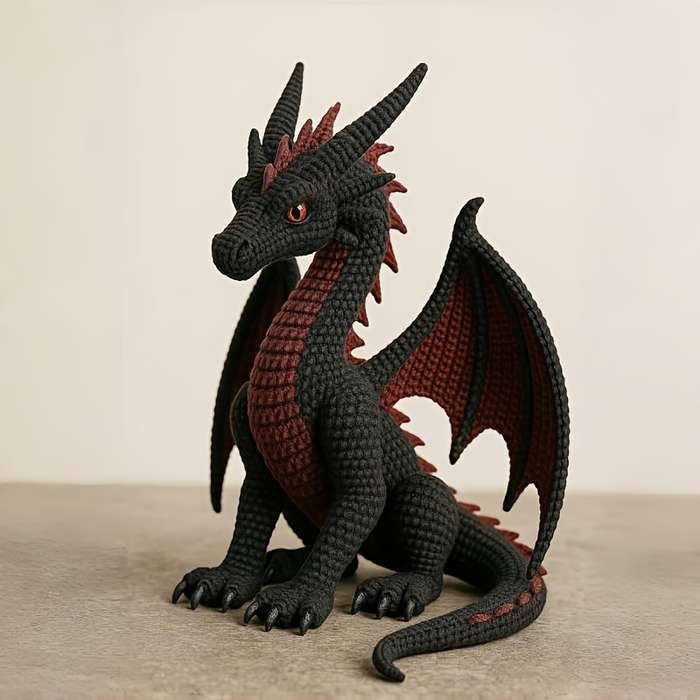 Toy Dolls color Crochet kit for making a blue and white dragon