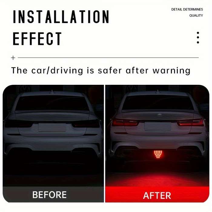 1pc 12V LED Triangular Car Decoration Lamp New Style for Car Without Battery