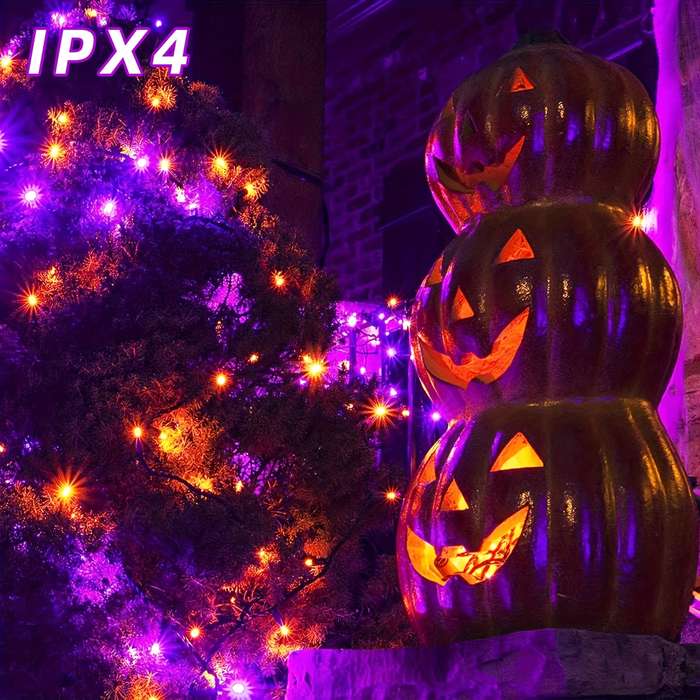 Halloween Decorations Color Orange And Purple Size 12M 39Ft 100Led 8Modes