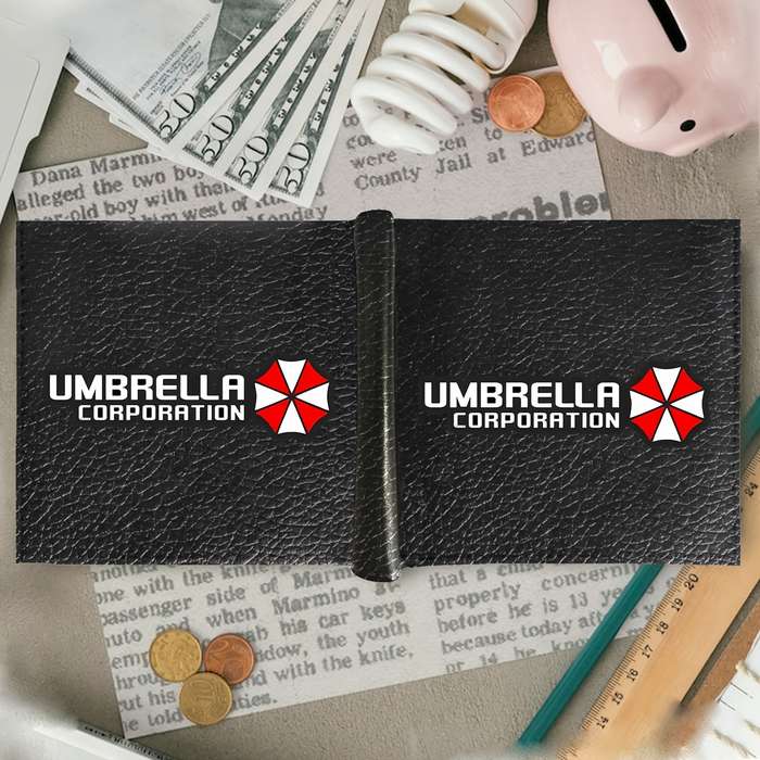 1pc Umbrella Corporation Men'S Faux Leather Bifold WalletCasual Style Solid Color with Croc