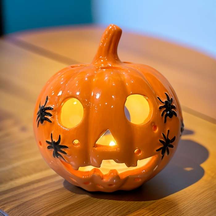 Halloween Decorations Color Pumpkin Candlesticks