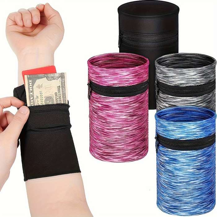 1pc Wrist Wallet With Zipper Breathing Arm Phone Bag Mini Coin Purse For Outdoor Sports And Trave