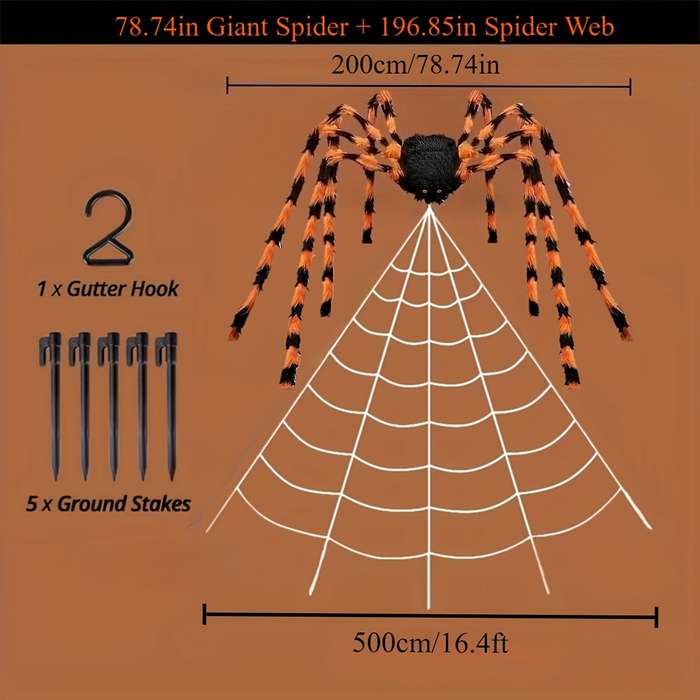 Halloween Decorations Size 200Cm Spider  Add   5M Spider Web