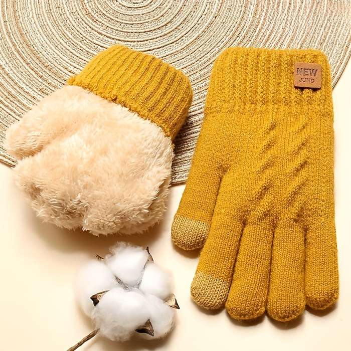 Winter Gloves Color Yellow