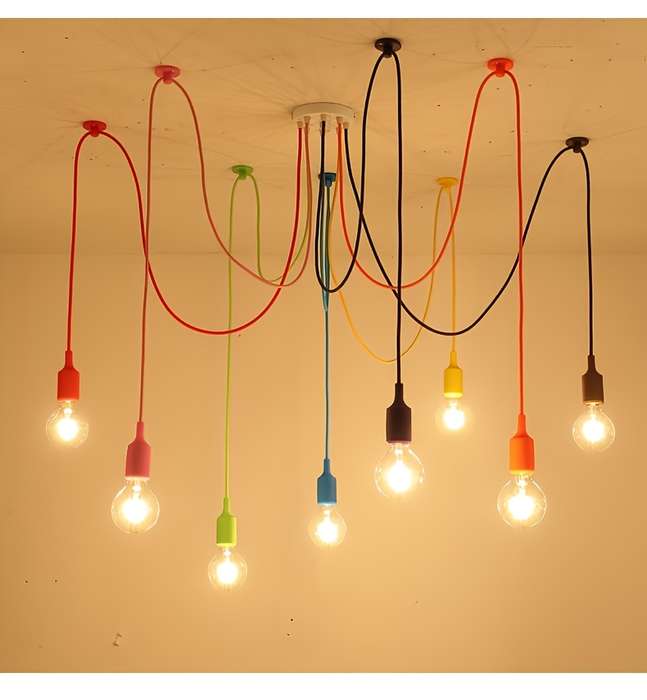 Halloween Decorations Color Colorful 8 Head Spider Lamp