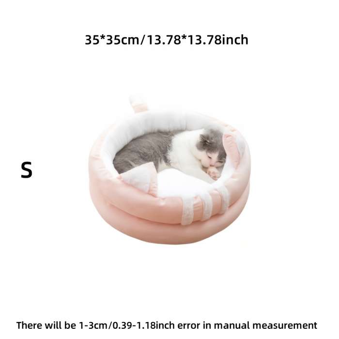 Pet Supplies Color Half Enclosed Cat Bed Pink Size 35 X 35Cm