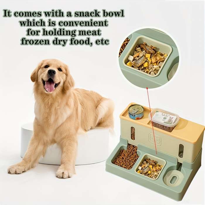 Pet Supplies Color Feeder And Water Dispenser Set  Blue