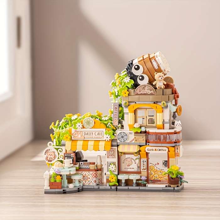 Building Toy Architectural Model Toy Set Style Bear Cafe