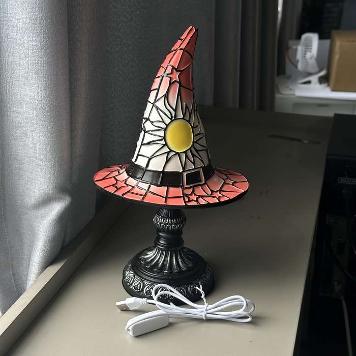 Halloween Decorations Color Witch Hat Light Red Size Large 30Cm