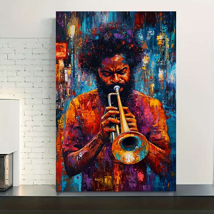 1pc  40x60cm Jazz Musician Canvas Art Print Classic Style Unframed Wall Decor for Living Room