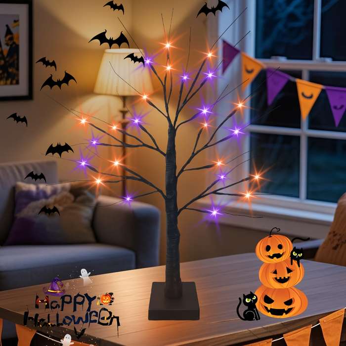 Halloween Decorations Color Purple Orange Size 1Pack 24Led 61Cm 23.9In