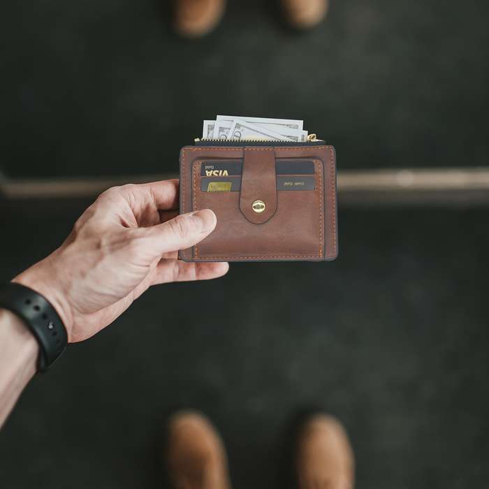 1pc Men's Wallet Ultra-thin Wallet Front Pocket Simple Faux Leather RFID Shielding Genuine Faux Lea