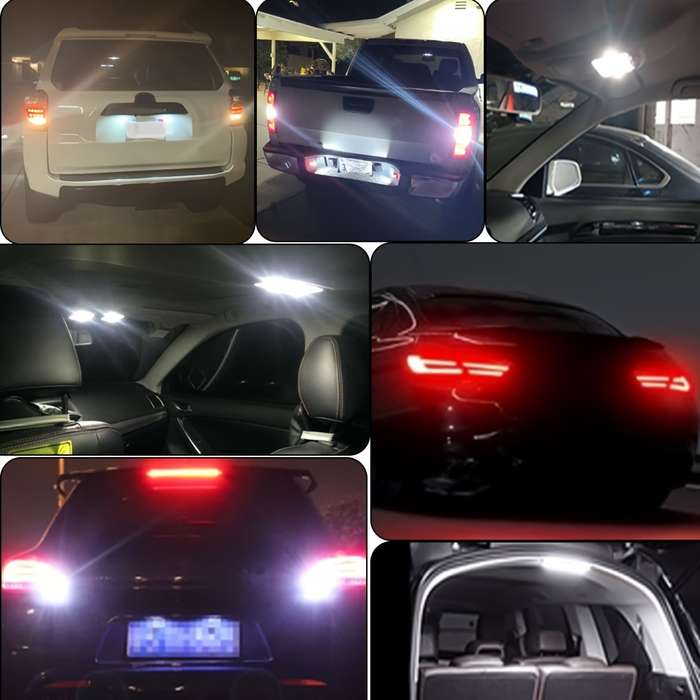 2pcs Red LED Car Signal Light Bulbs T10 W5W with High Brightness 4014 Lamp Beads 26p