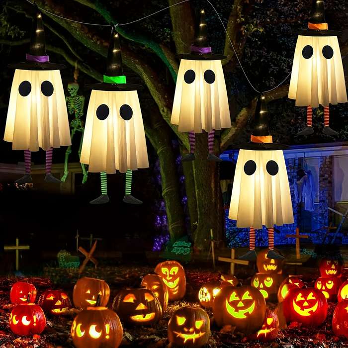 Halloween Decorations Style Glowing Ghost Witch Hat Lights Quantity 3Pcs