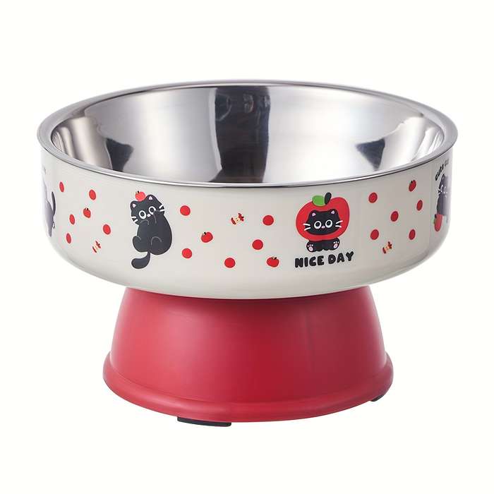 Pet Supplies Color Red Large Size Stainless Steel Bowl