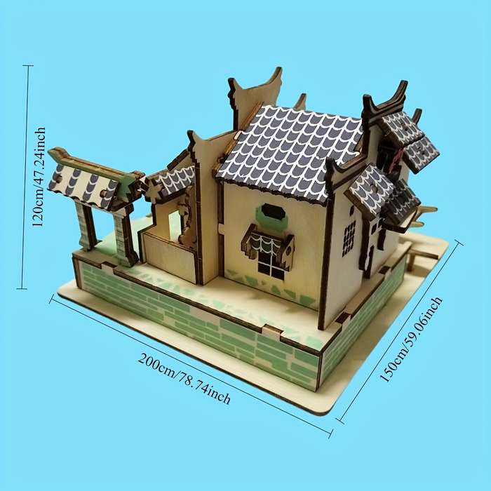 Building Toy Architectural Model Toy Set Style Jiangnan Water Town Puzzle