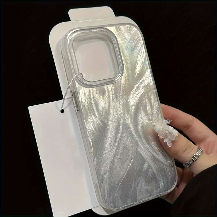 1Pc Transparent Silvery For iPhone 16 Pro Max Phone Case Phone Cover