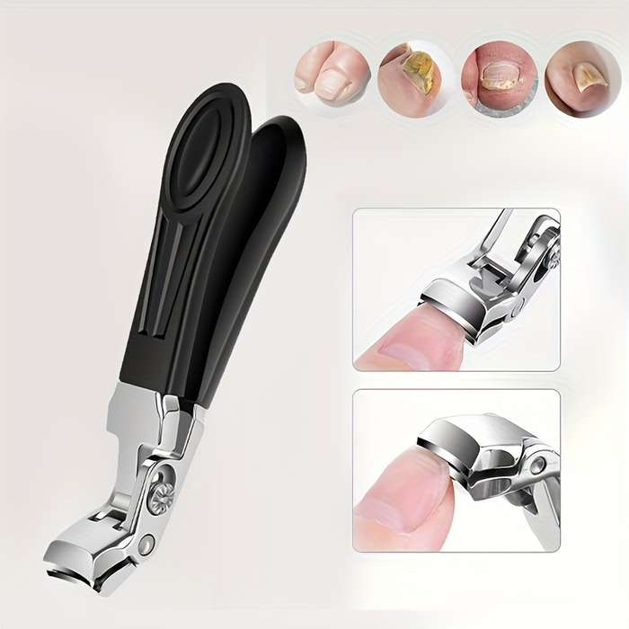 1pc Ergonomic Stainless Steel Nail Clippers Heavy-Duty Wide Jaw for Thick Toenails  Fingern