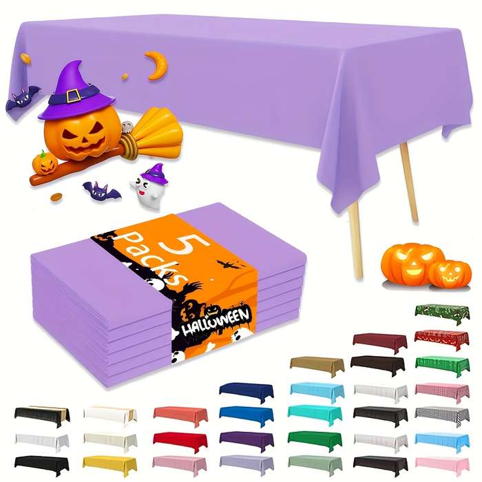 Halloween tablecloth decoration color Black Tablecloth Pack of 5 size 137 x 274