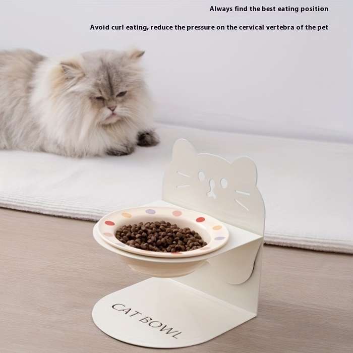 Pet Supplies Color Flying Saucer Bowl  Add   Cat Magnetic Holder  Pink