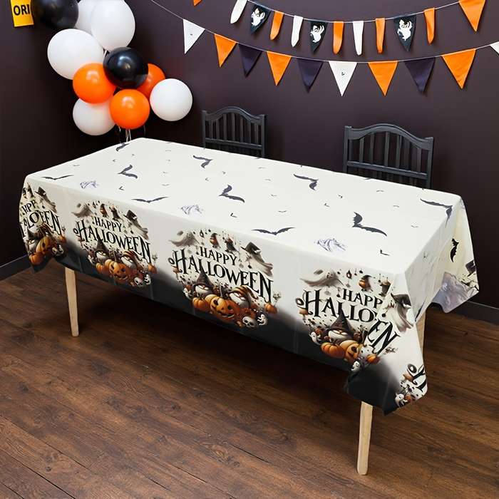 Halloween tablecloth decoration Black and White Rudolph Halloween Tablecloth size 137 x 274